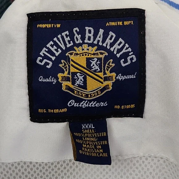 Vintage Steve Barrys Athletic Dept Windbreaker Mens XXXL White Blue Zip Up - Picture 5 of 10